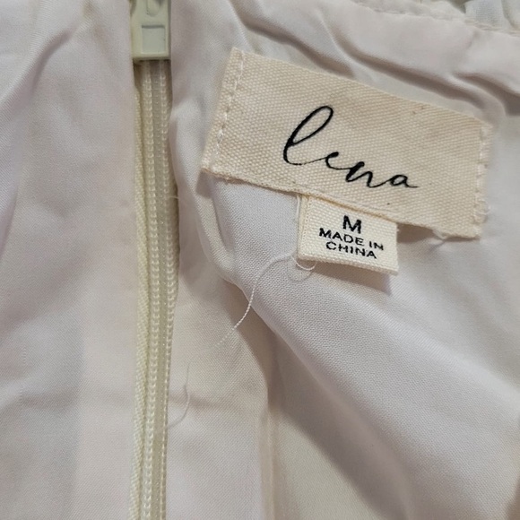 LENA Floral Jacquard Tiered Maxi Dress Ruffle Trim Sweetheart Empire Waist Sz M - Picture 7 of 9